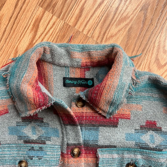 Distress AZTEC Patterned Jacket - Picture 2 of 3